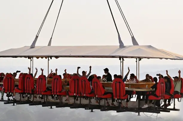 Cultural yoga retreat in Rishikesh - sky dining experience